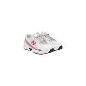 New Balance White Synthetic Athletic Sneakers