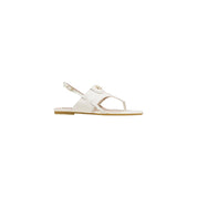 Liu Jo White Leather Flat Sandals