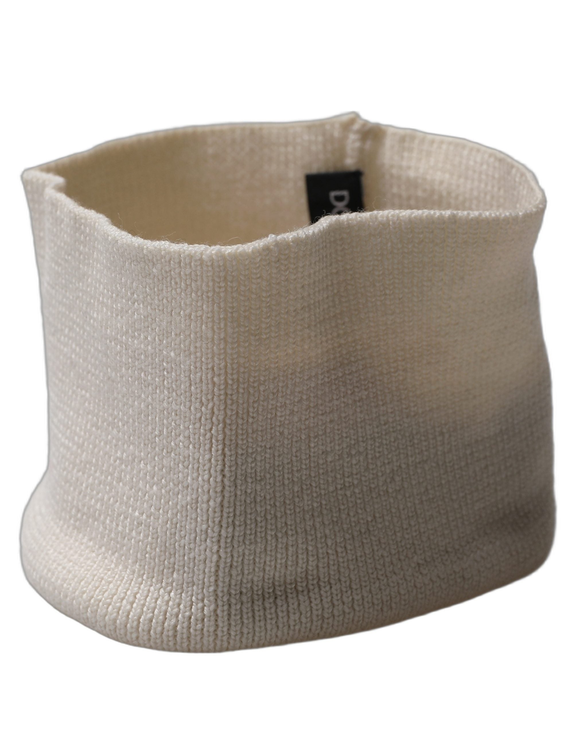 Dolce & Gabbana Men White Polyester Knitted Neck Warmer Scarf Dolce & Gabbana