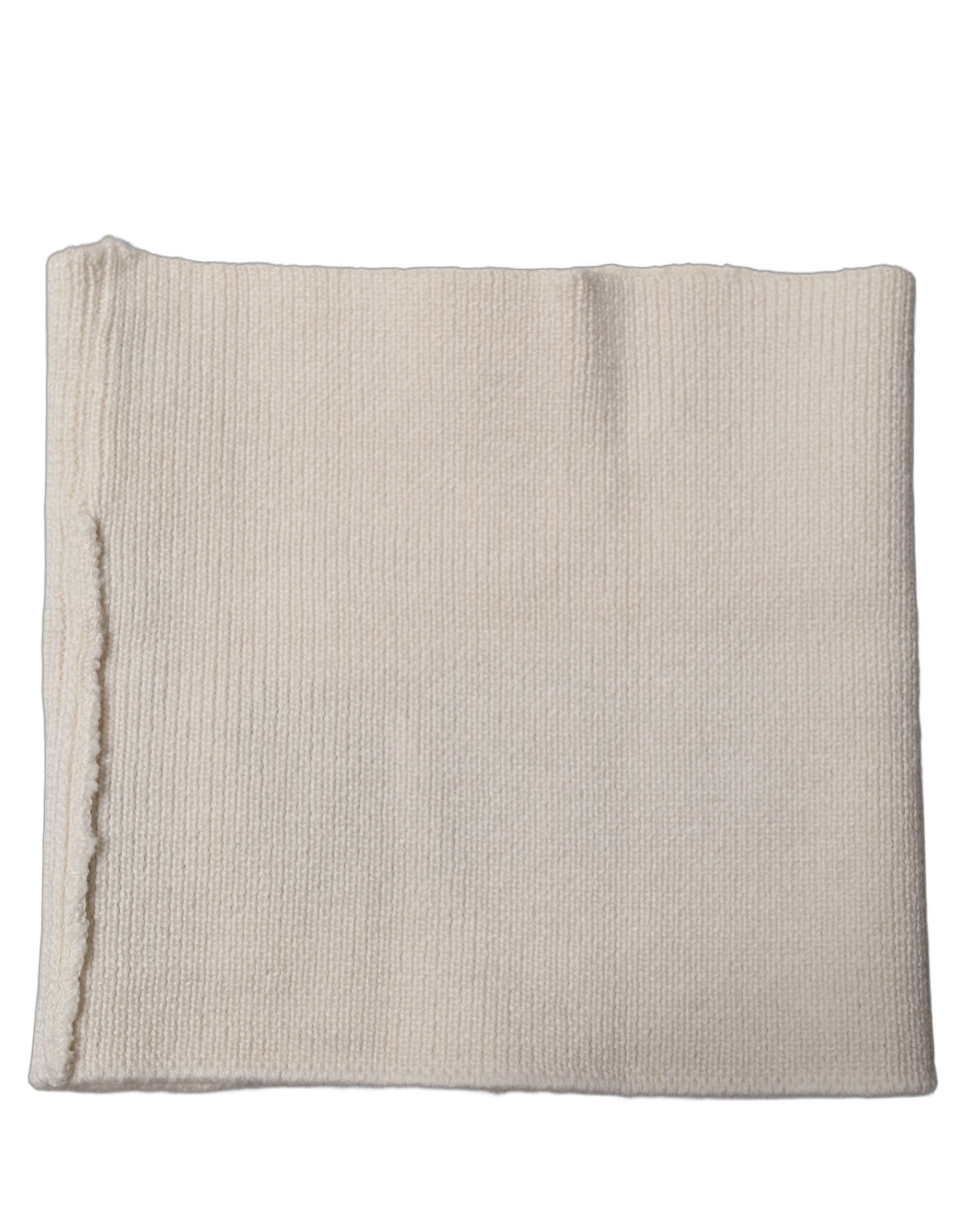 Dolce & Gabbana Men White Polyester Knitted Neck Warmer Scarf Dolce & Gabbana
