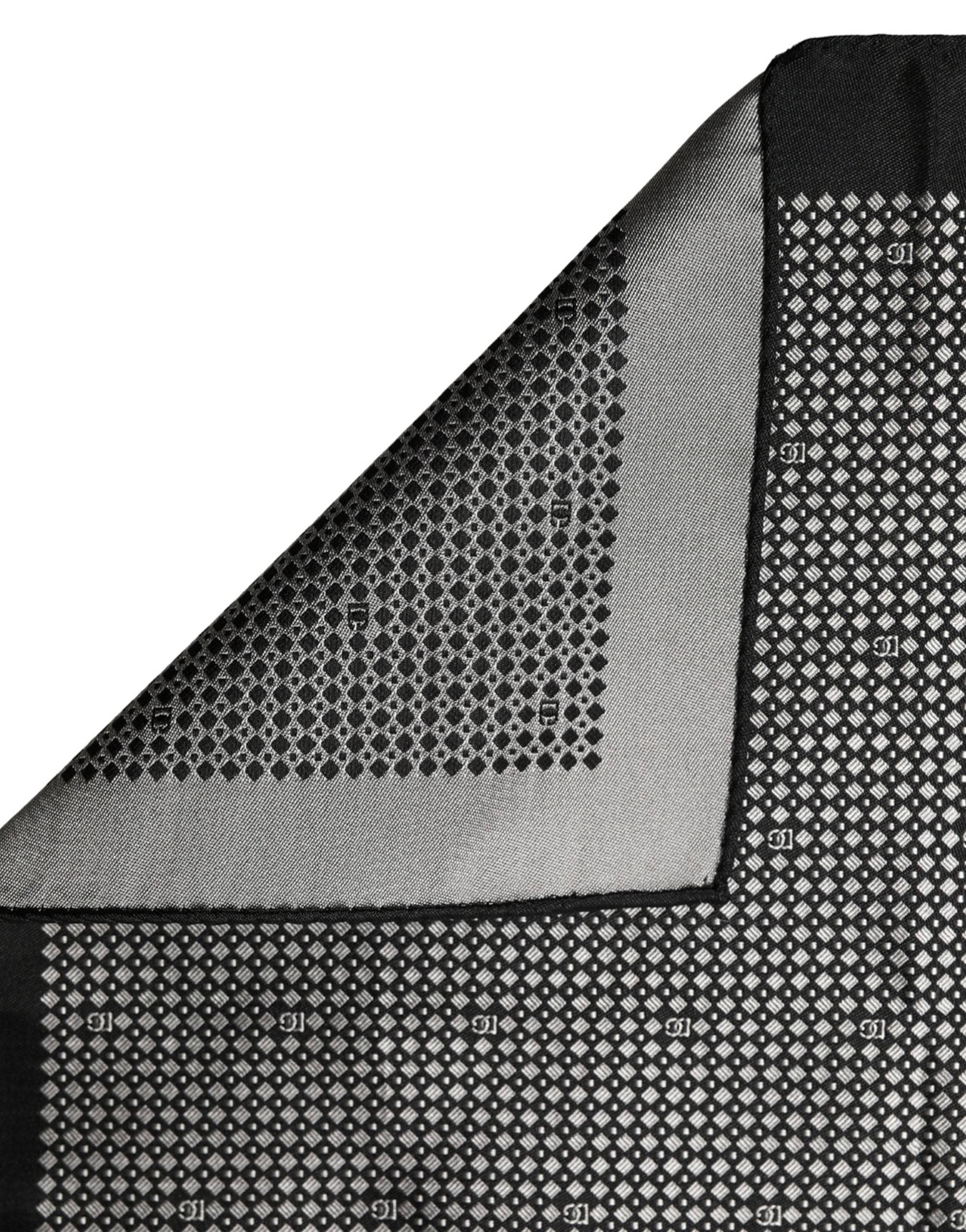 Dolce & Gabbana Black White Patterned Pocket Square Scarf Dolce & Gabbana