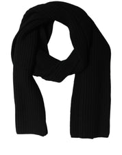 Dolce & Gabbana Men Black Wool Knitted Neck Shawl Scarf