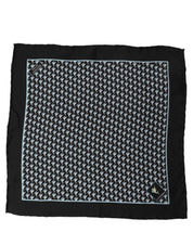 Dolce & Gabbana Black Silk Geometric Handkerchief Pocket Scarf