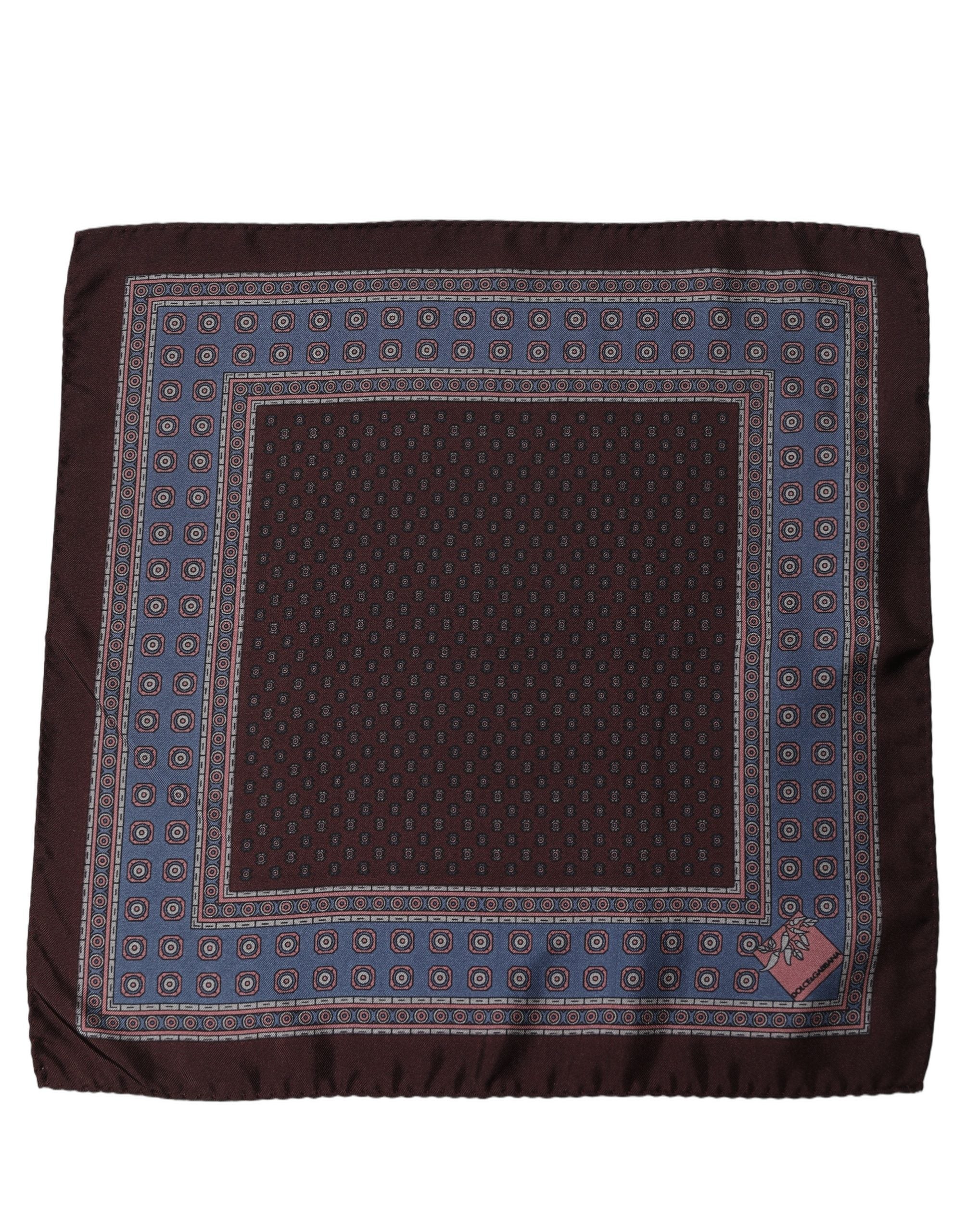 Dolce & Gabbana Maroon Geometric Handkerchief Pocket Scarf