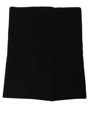 Dolce & Gabbana Men Black Cashmere Knitted Neck Warmer Scarf