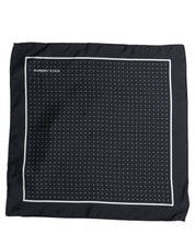 Dolce & Gabbana Blue Silk Polka Dot Handkerchief Pocket Scarf