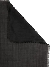 Dolce & Gabbana Black Silk Wool Fringed Men Lace Stole Scarf