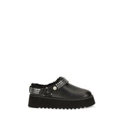 PINKO Black Calf Leather Bos Taurus Clogs PINKO