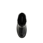 PINKO Black Calf Leather Bos Taurus Clogs PINKO