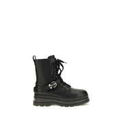 PINKO Black Calf Leather Bos Taurus Lace-Up Boots PINKO