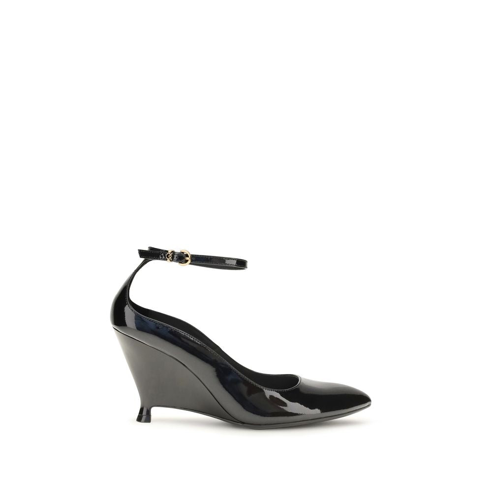 PINKO Black Calf Leather Bos Taurus Platform Pumps PINKO
