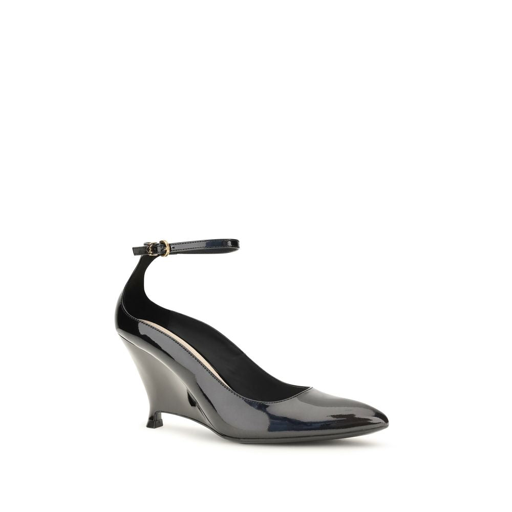 PINKO Black Calf Leather Bos Taurus Platform Pumps PINKO