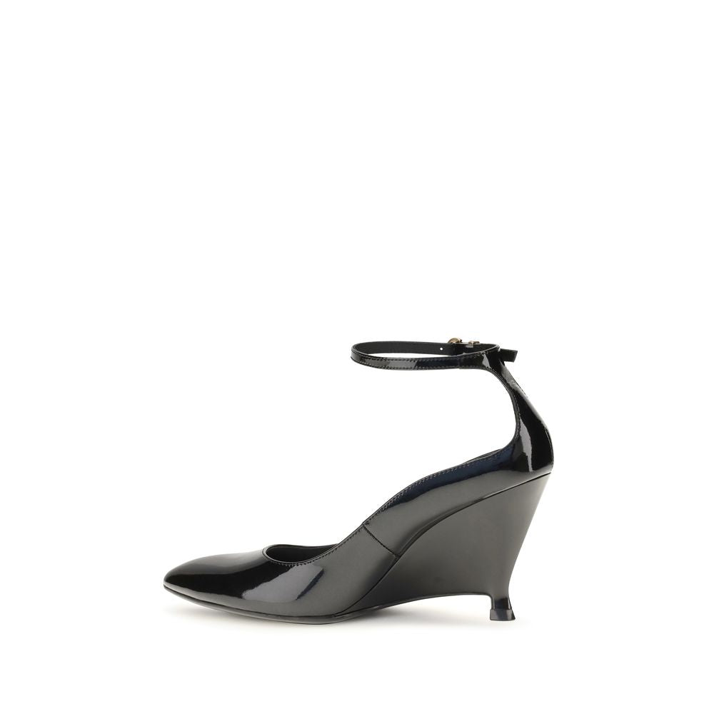 PINKO Black Calf Leather Bos Taurus Platform Pumps PINKO