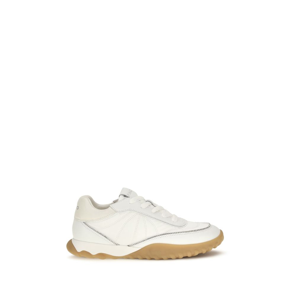 PINKO White Fabric Low Top Sneakers PINKO