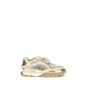 PINKO Silver Calf Leather Bos Taurus Chunky Sneakers PINKO