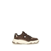 PINKO Brown Calf Leather Bos Taurus Chunky Sneakers PINKO