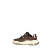 PINKO Brown Calf Leather Bos Taurus Chunky Sneakers PINKO