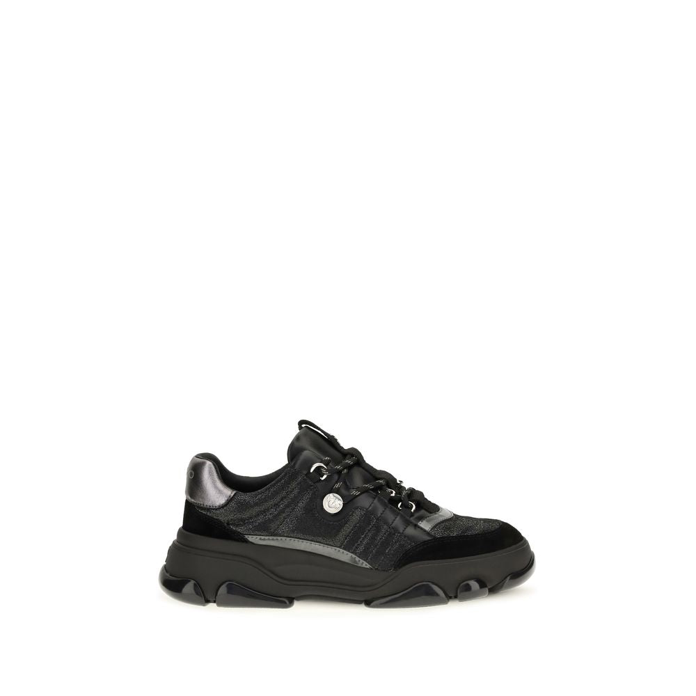 PINKO Black Calf Leather Bos Taurus Chunky Sneakers PINKO