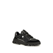 PINKO Black Calf Leather Bos Taurus Chunky Sneakers PINKO