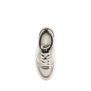PINKO Beige Calf Leather Bos Taurus Chunky Sneakers PINKO