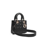 Borsa a spalla Dior in pelle di agnello nera