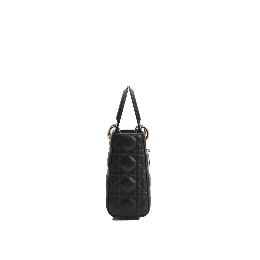Borsa a spalla Dior in pelle di agnello nera