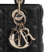 Borsa a spalla Dior in pelle di agnello nera