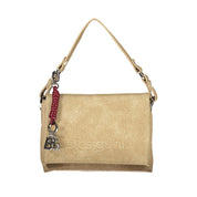 Desigual Beige Polyurethane Women's Bag with Removable Strap and Compartments