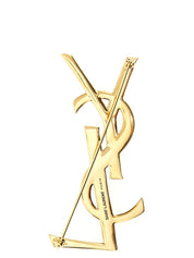 Saint Laurent Gold Brass Broch