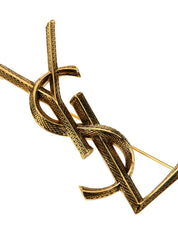 Saint Laurent Gold Brass Broch