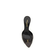 Saint Laurent Black Calf Leather Bos Taurus Sandals Saint Laurent