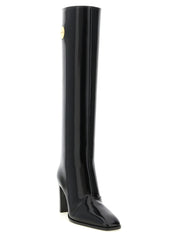 Saint Laurent Black Calfskin Over The Knee