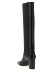 Saint Laurent Black Calfskin Over The Knee
