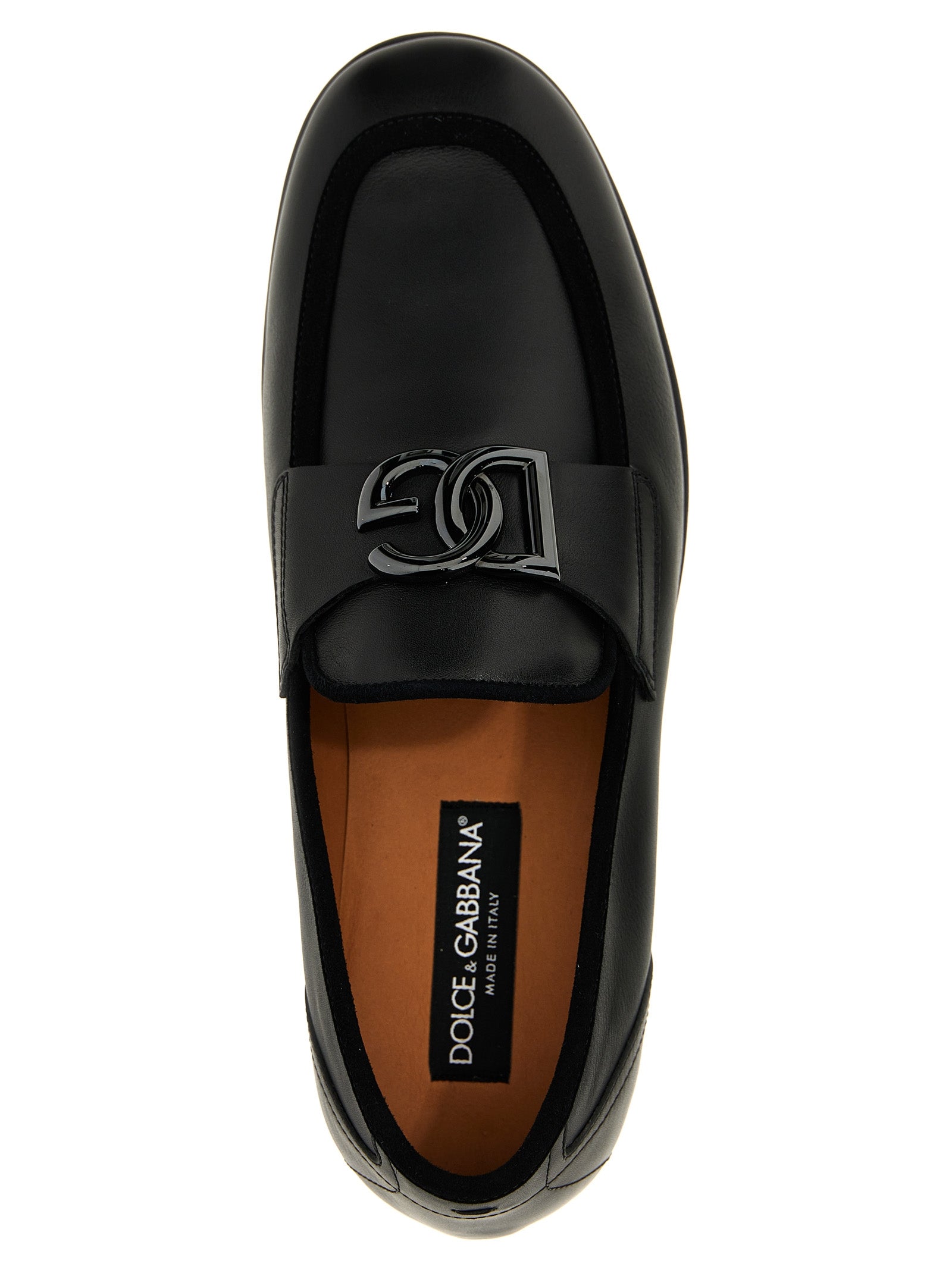 Dolce & Gabbana Black Calfskin Slip-On Loafers