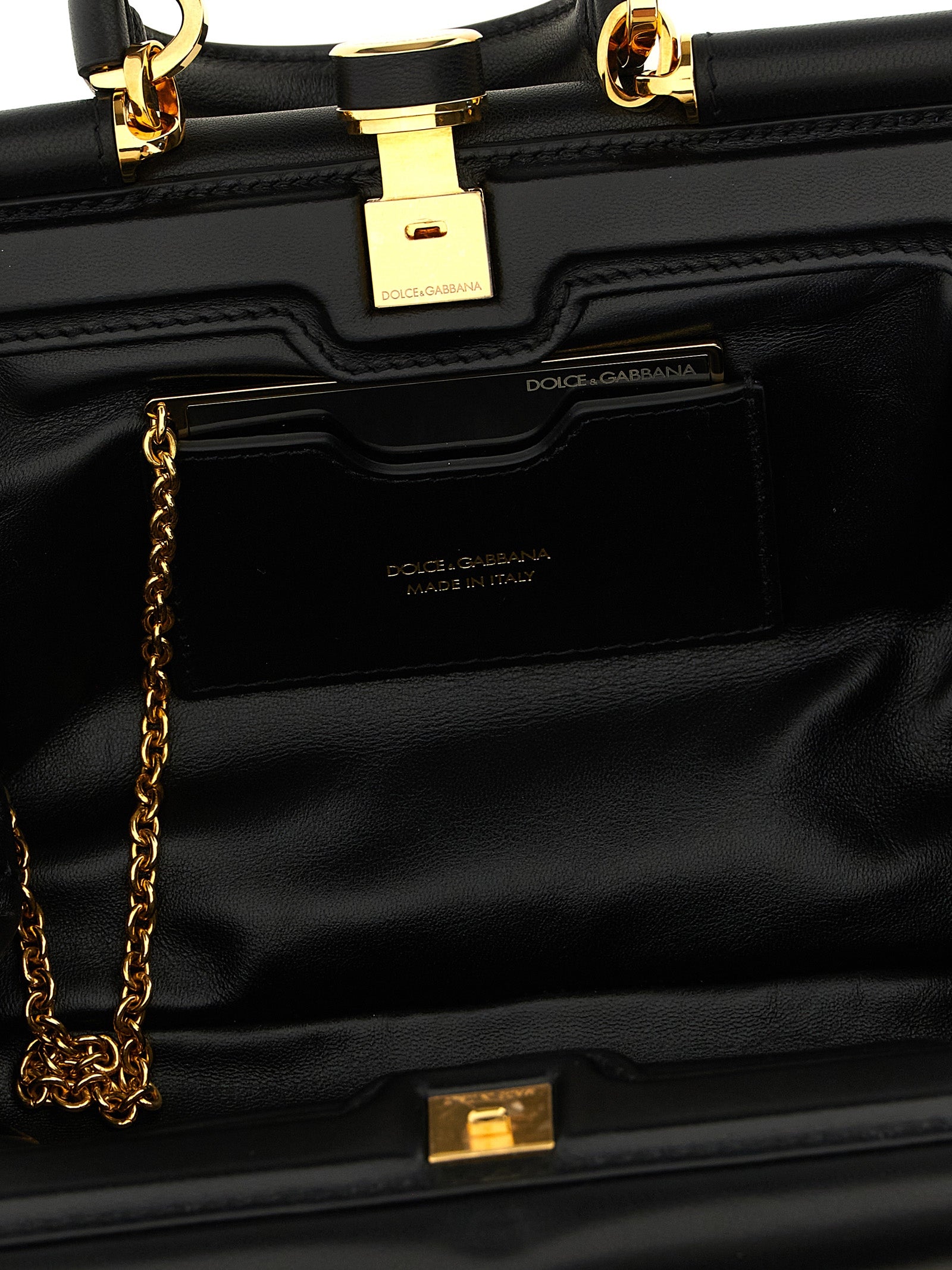 Dolce & Gabbana Black Lamb Leather Handbag Dolce & Gabbana
