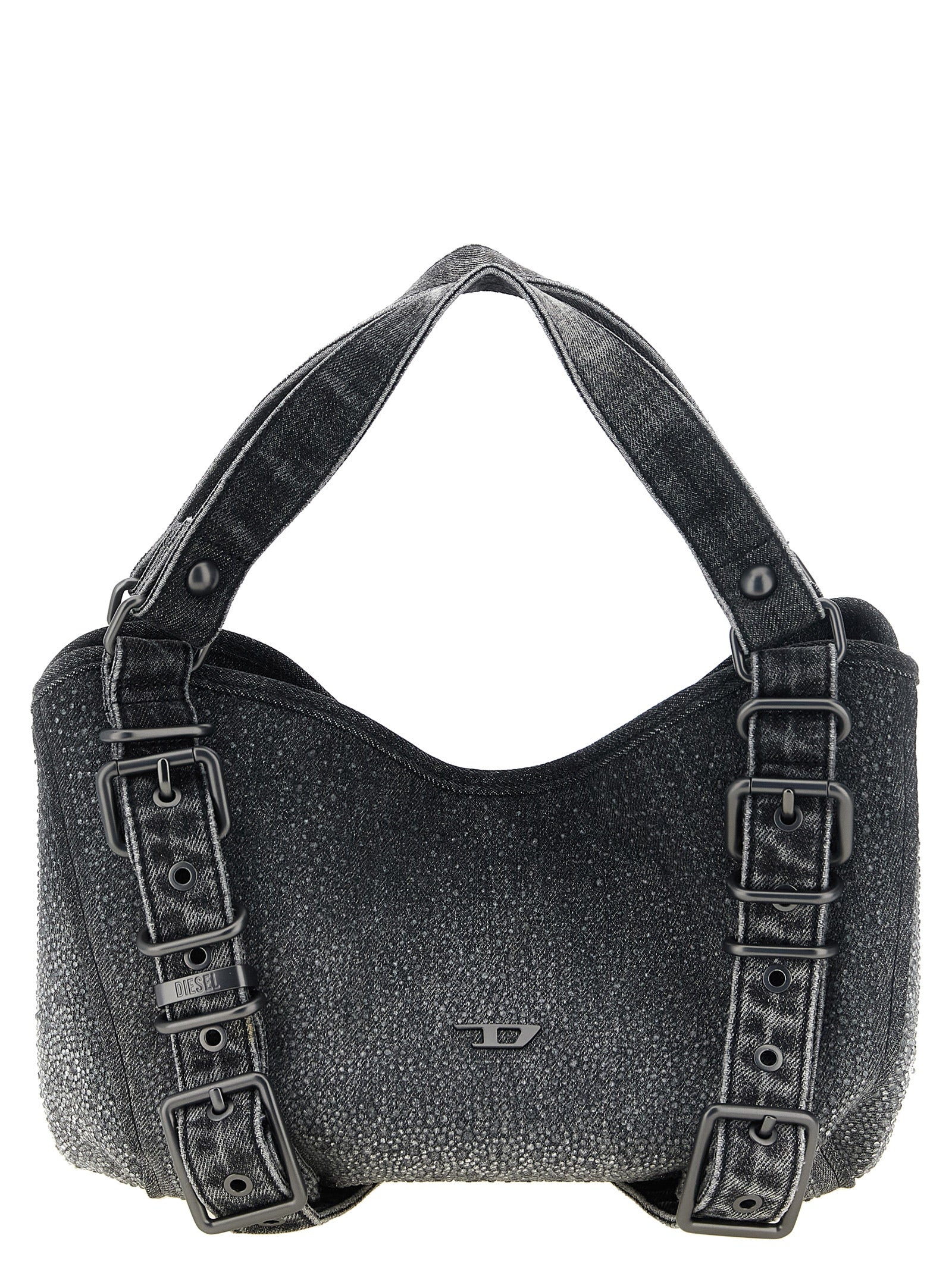 Borsa a mano Diesel nera in cotone
