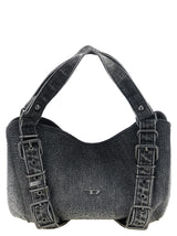 Borsa a mano Diesel nera in cotone
