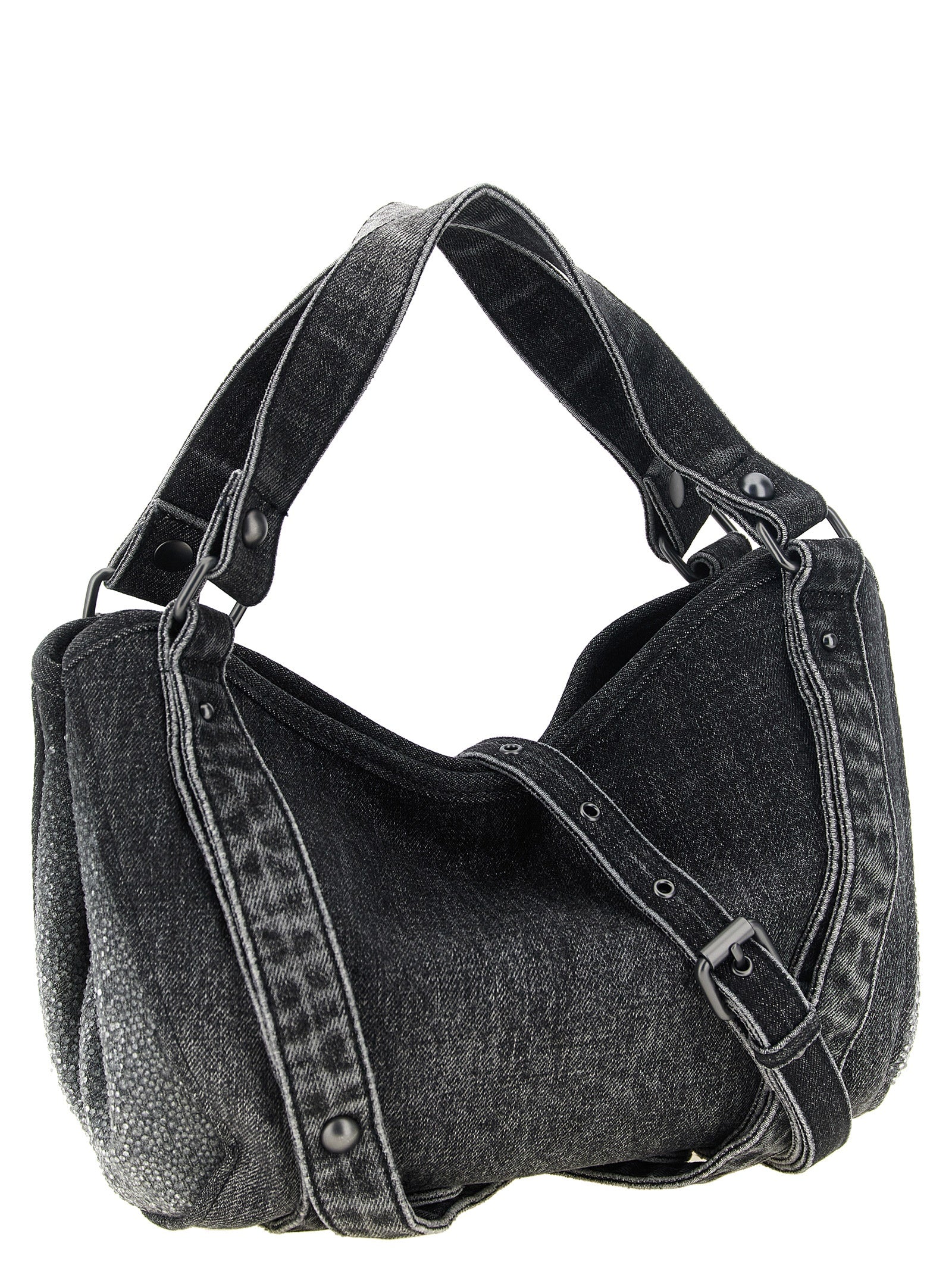 Borsa a mano Diesel nera in cotone