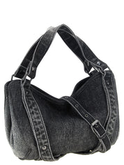 Borsa a mano Diesel nera in cotone