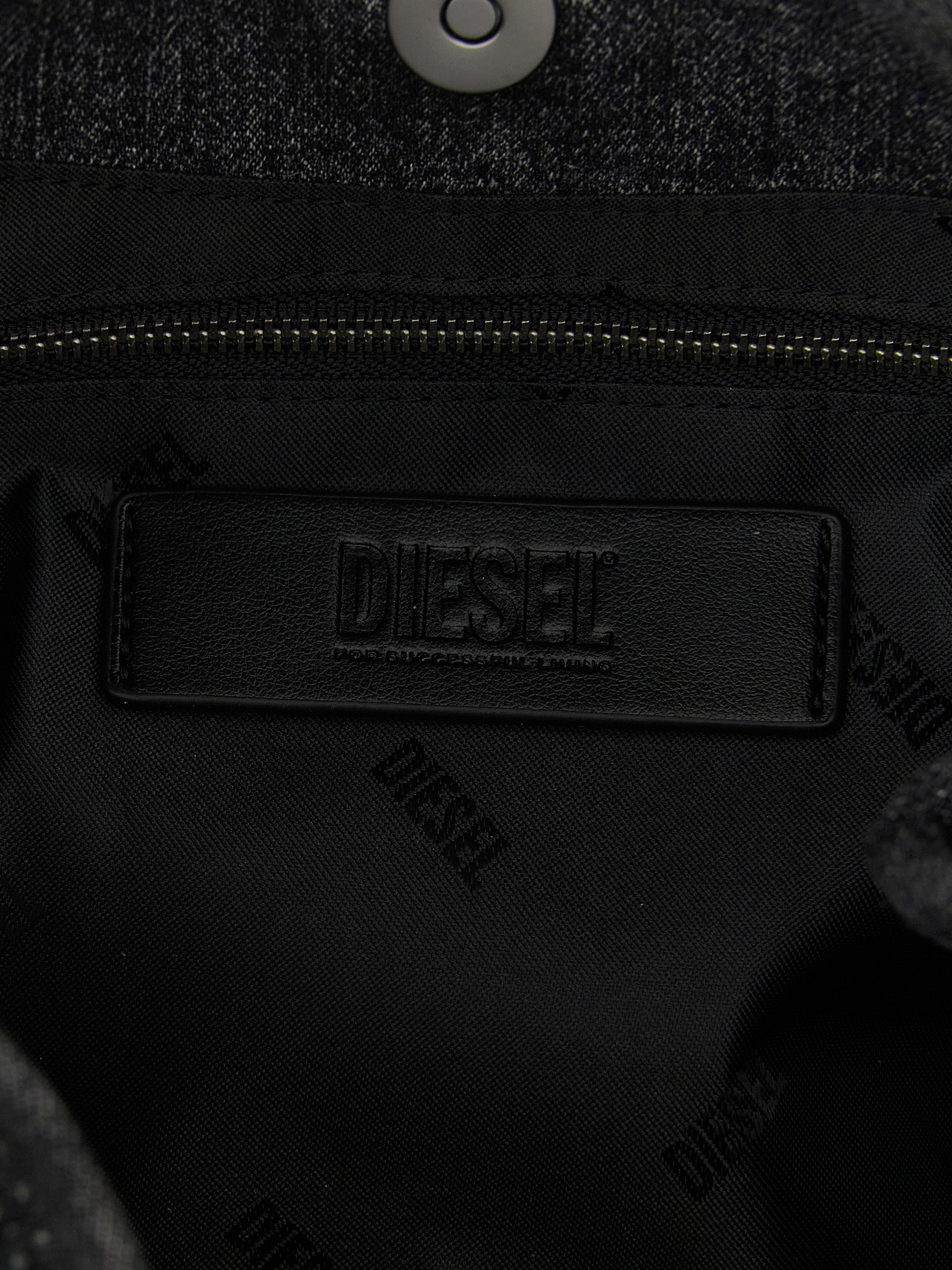 Borsa a mano Diesel nera in cotone