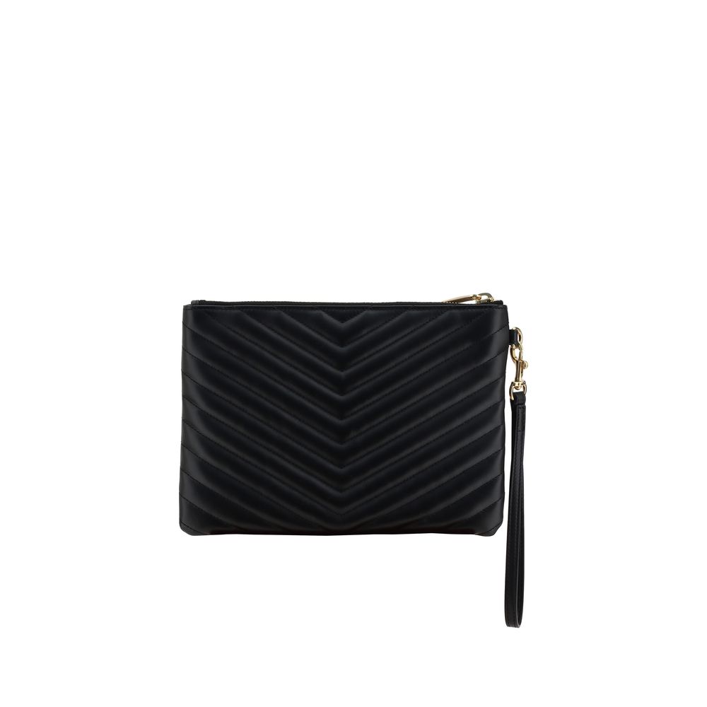 Pochette Saint Laurent in pelle di vitello nera