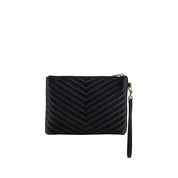 Pochette Saint Laurent in pelle di vitello nera