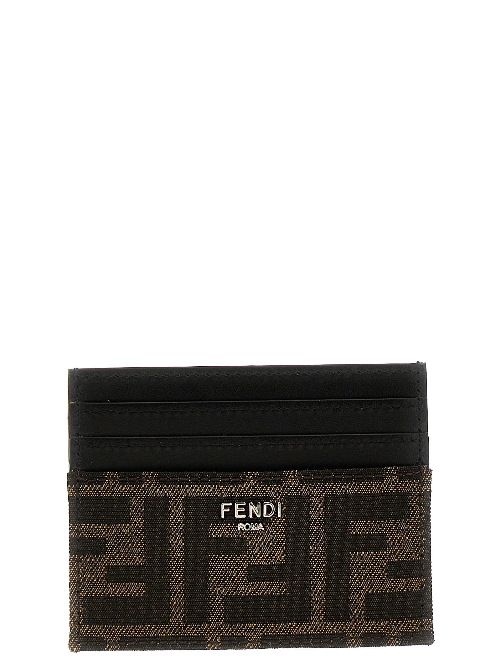 Fendi Brown Calfskin Cardholder Fendi