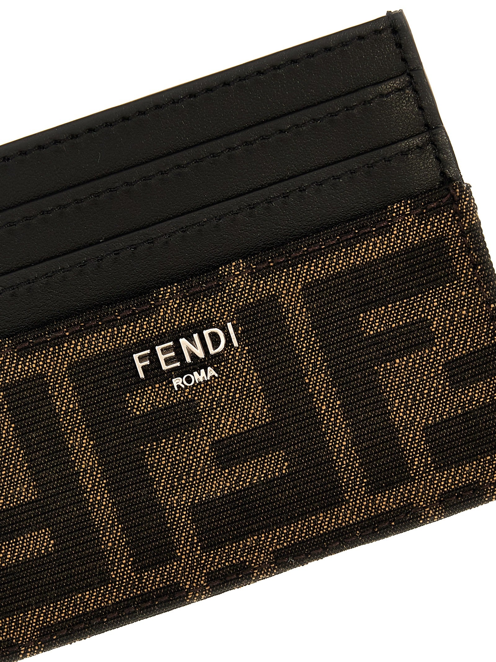 Fendi Brown Calfskin Cardholder Fendi