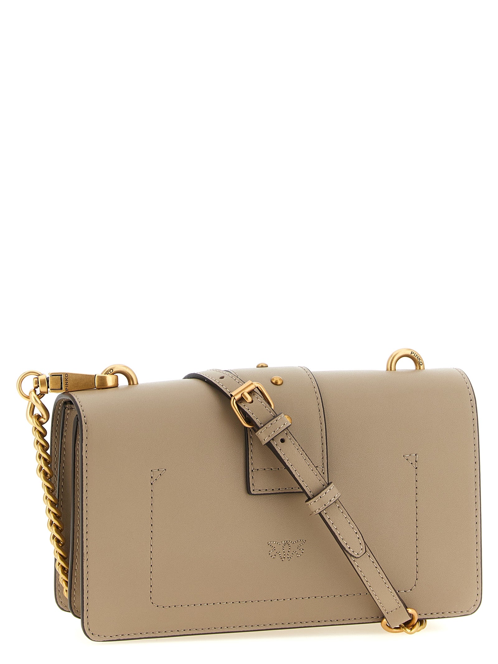 PINKO Gray Calfskin Crossbody Bag PINKO