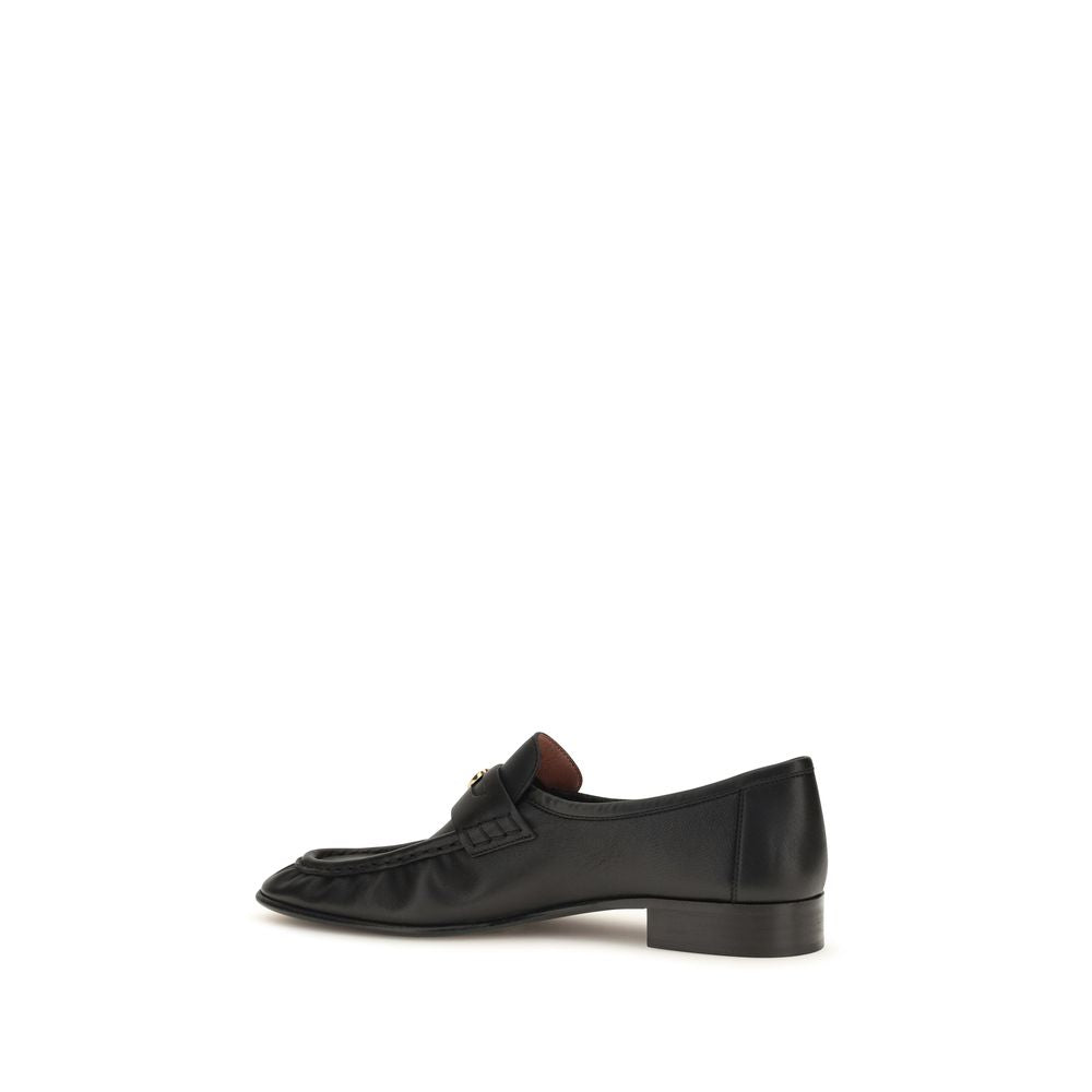 Chloé Black Calf Leather Bos Taurus Slip-On Loafers Chloé