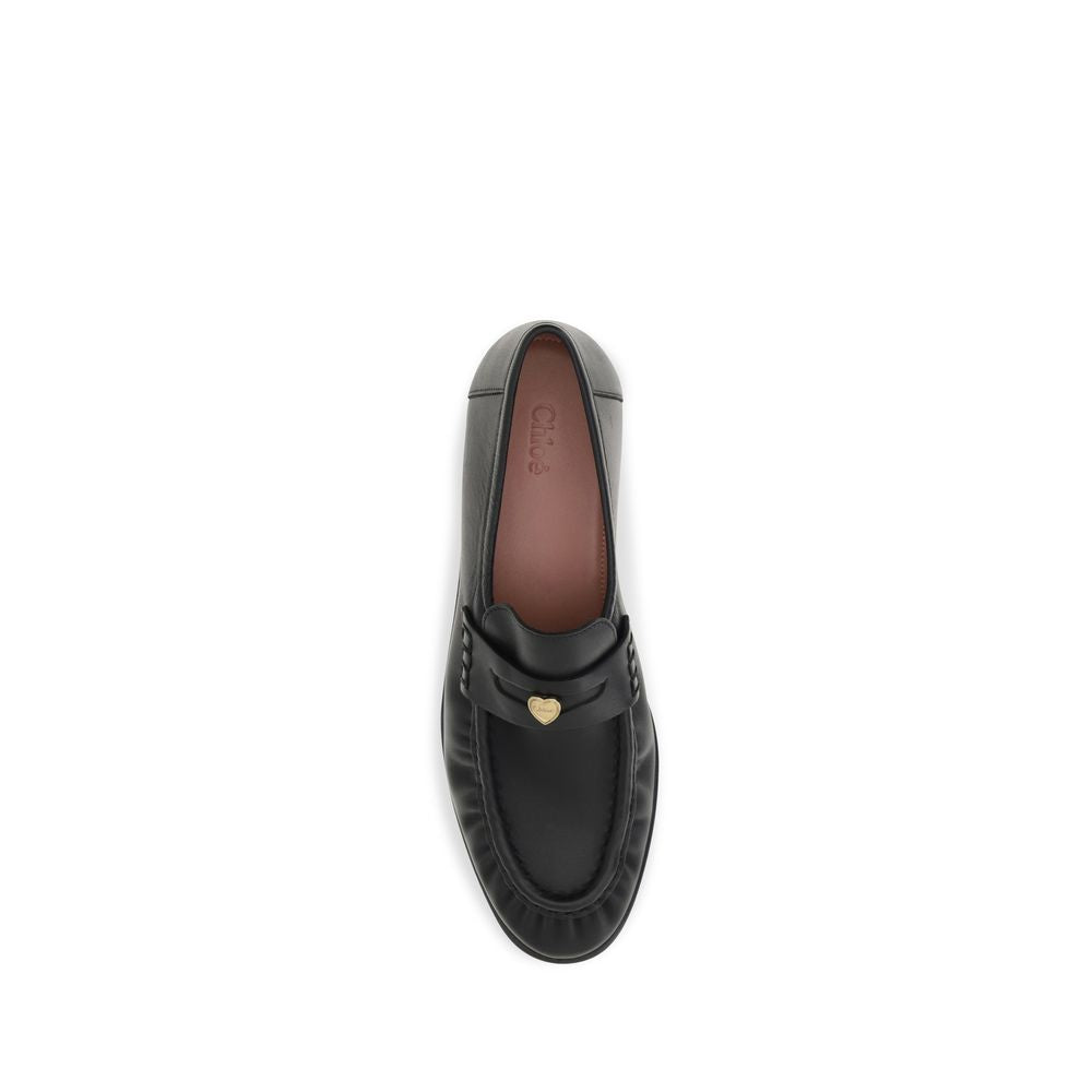 Chloé Black Calf Leather Bos Taurus Slip-On Loafers Chloé
