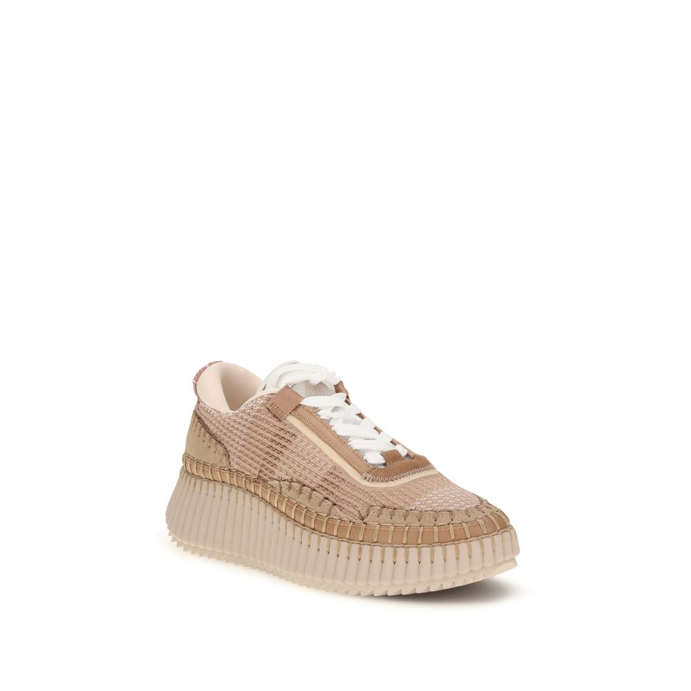 Chloé Beige Nylon Athletic Sneakers Chloé