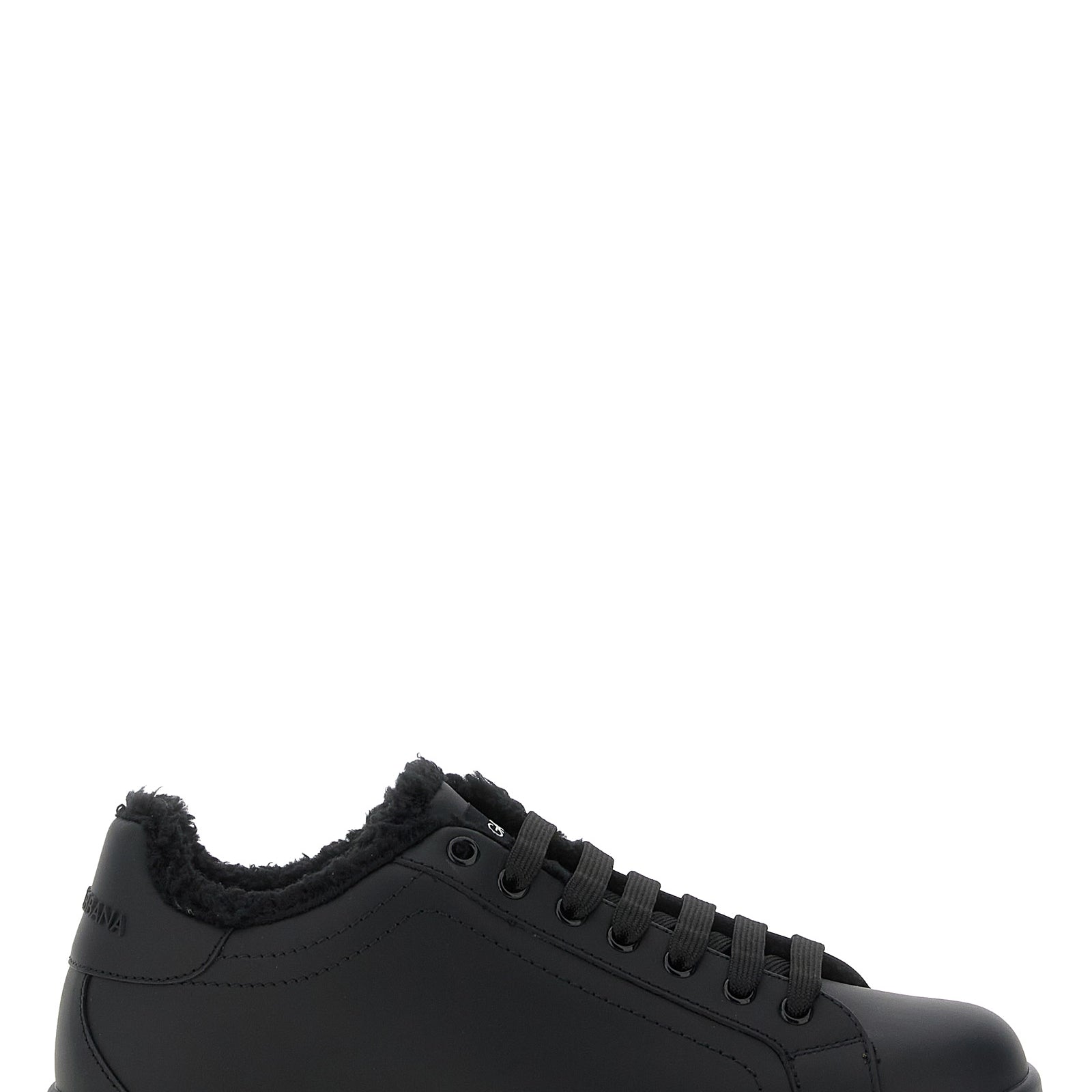 Dolce & Gabbana Black Calfskin Low Top Sneakers Dolce & Gabbana