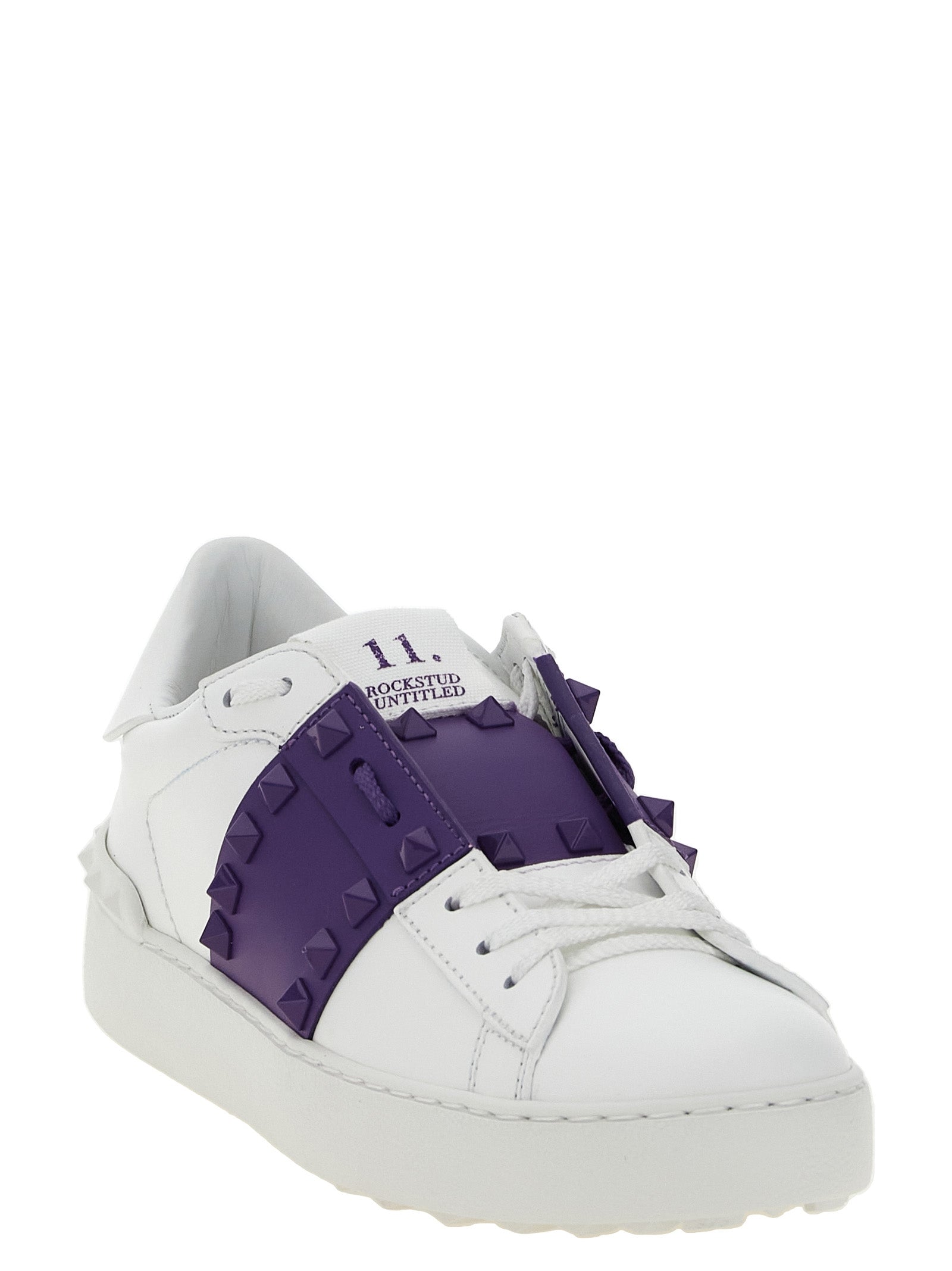 Valentino Garavani Purple Calfskin Low Top Sneakers Valentino Garavani